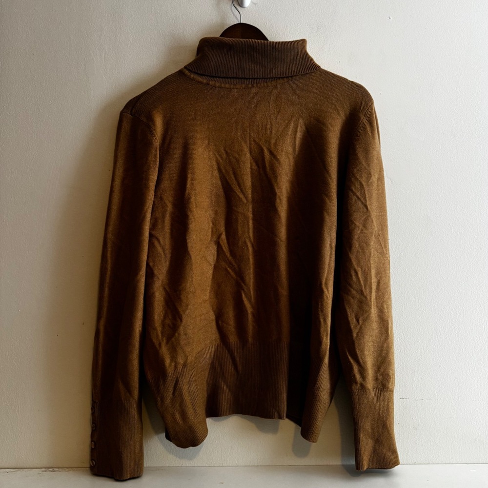 JM Collection Women's Camel Brown Turtleneck Sweater XL Fall Staples Basics